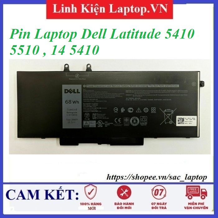 Pin Laptop Dell Latitude 5410 5510 , 14 5410 (68Wh )