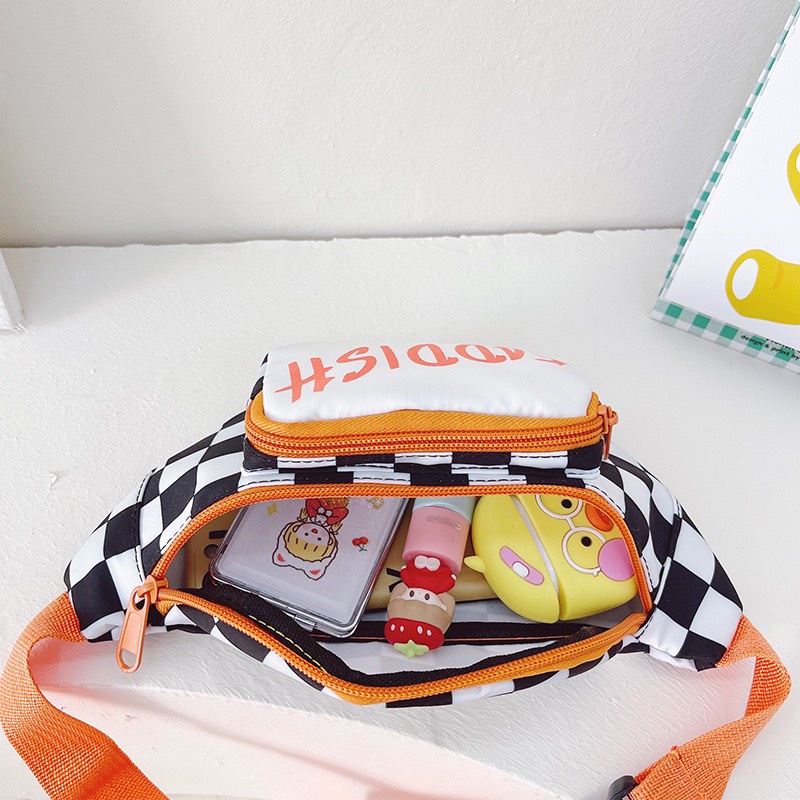 Túi bao tử kẻ caro dành cho bé, mẫu hot 2022 - Hàng Quảng Châu Cao Cấp