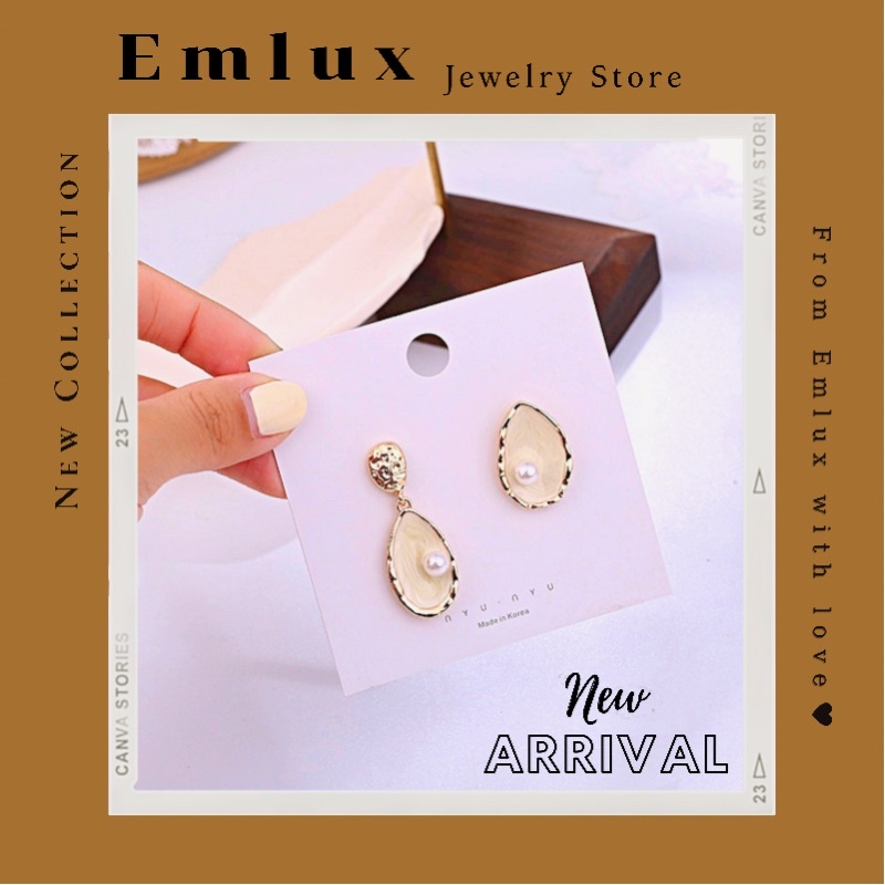 Khuyên tai Bông tai "Sự ra đời của thần Vệ nữ" phong cách cổ điển Hong Kong không đối xứng Emlux Jewelry Store