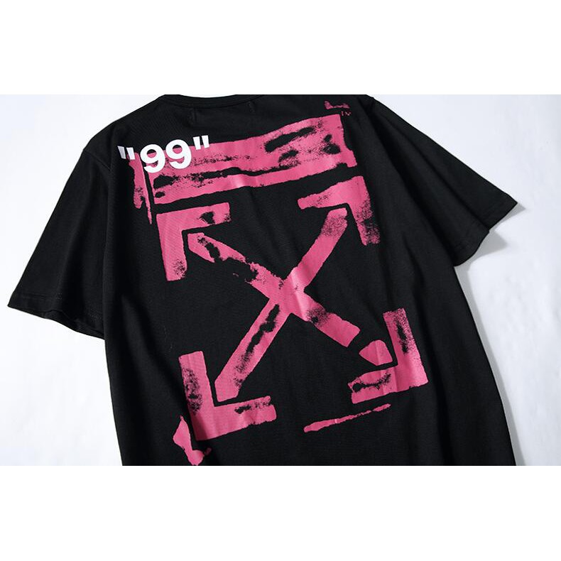 Áo thun off-white tay ngắn chất cotton in chữ thời trang