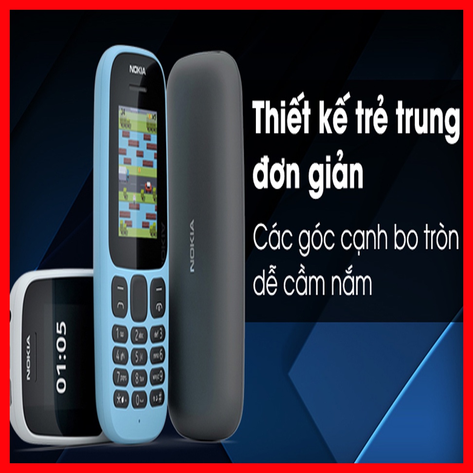 🚀Free ship🚀 Điện thoại Nokia 105 Dual Sim chính hãng main zin, màn zin Bảo hành 12 Tháng