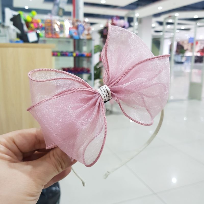 Băng đô bờm tóc, kẹp tóc nơ voan công chúa cho bé