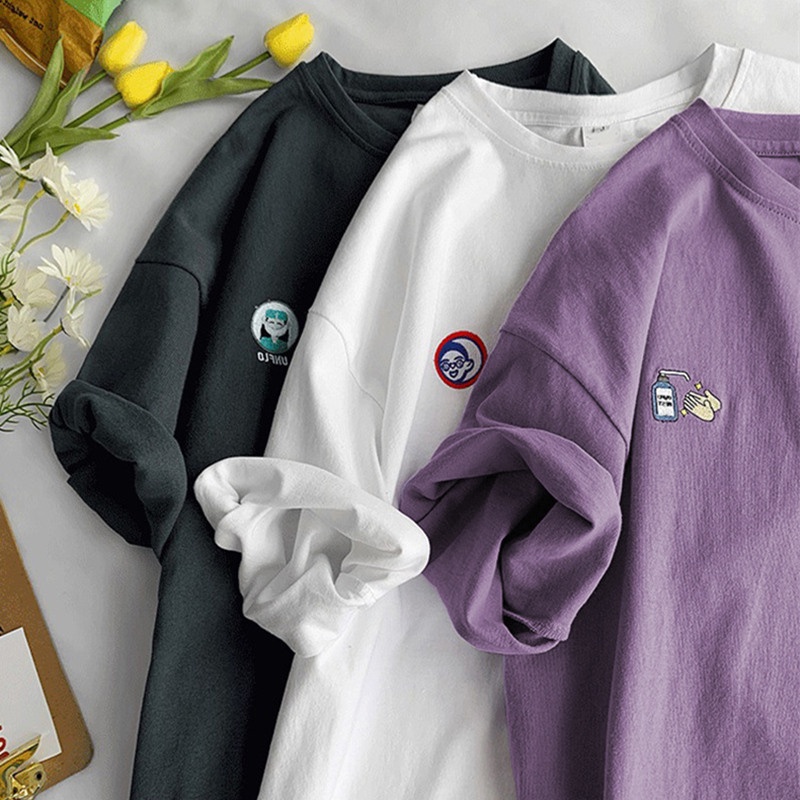 Áo thun SUXI tay ngắn cổ tròn dáng rộng phong cách Hàn Quốc thời trang mùa hè dành cho nữ