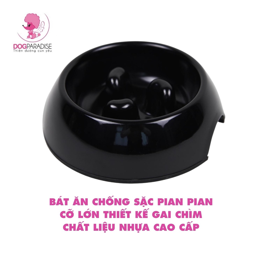 Bát ăn Chống Sặc Pian Pian cỡ lớn thiết kế gai chìm chất liệu nhựa cao cấp size XL - Dog Paradise