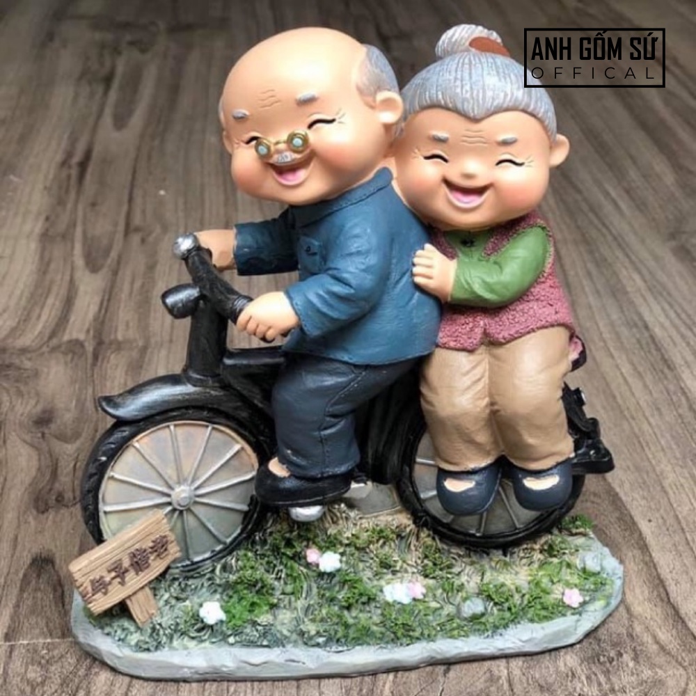 Tượng ông bà hạnh phúc decor trang trí bánh kem quà tặng ý nghĩa dành cho người thân tổng hợp nhiều mẫu chọn lựa