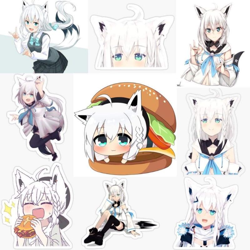 10-60 hình dán Stickers Shirakami Fubuki decal