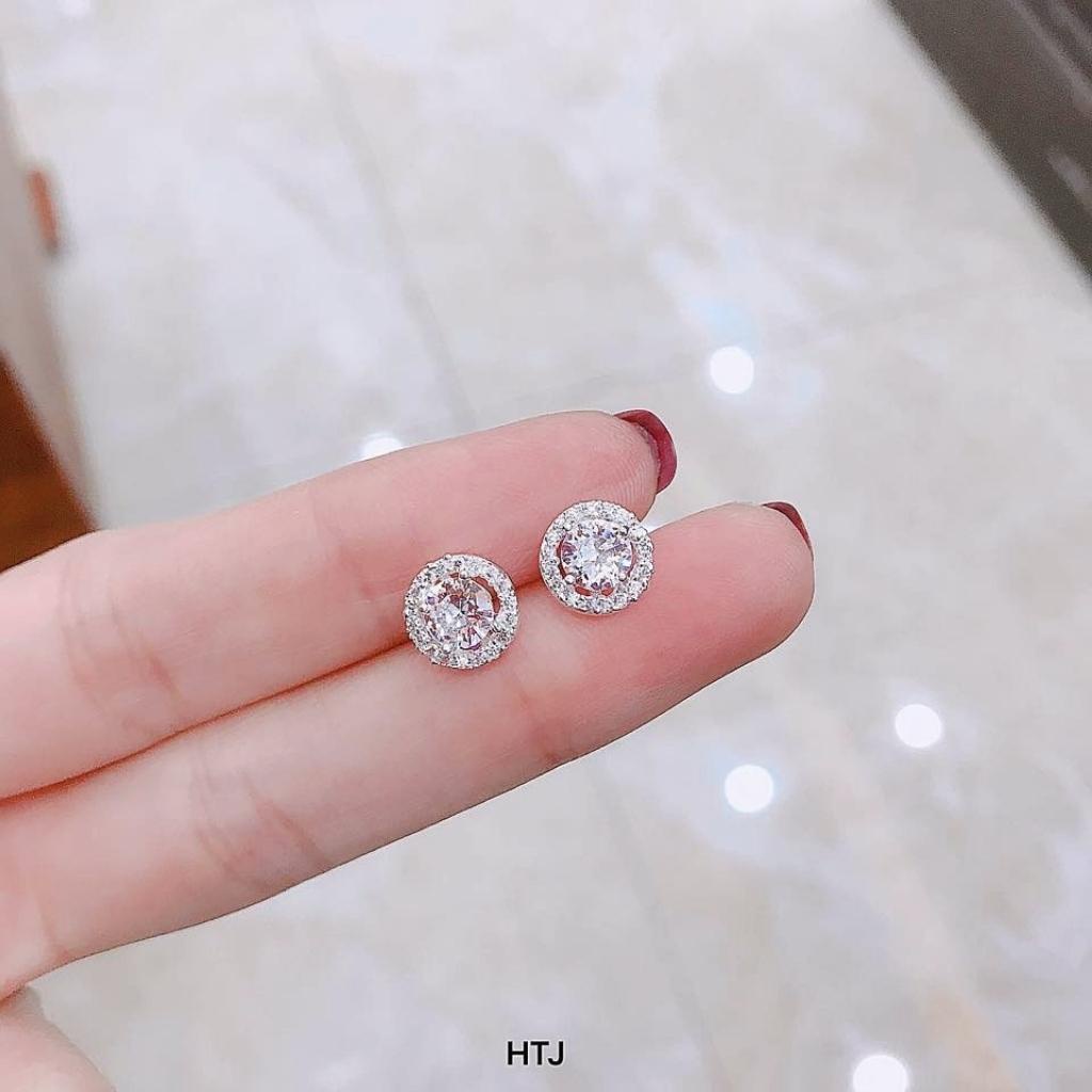 Bộ dây chuyền - Lắc tay - Nhẫn và bông tai mặt đá tròn, chuẩn bạc 925 cao cấp không đen xỉn - Anchi jewelry.