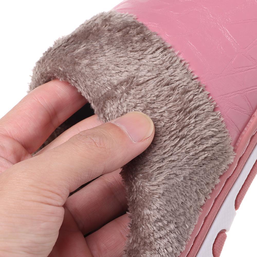 Dép Đi Trong Nhà Đế Bằng Chất Liệu Da PU Cotton Chống Thấm Nước