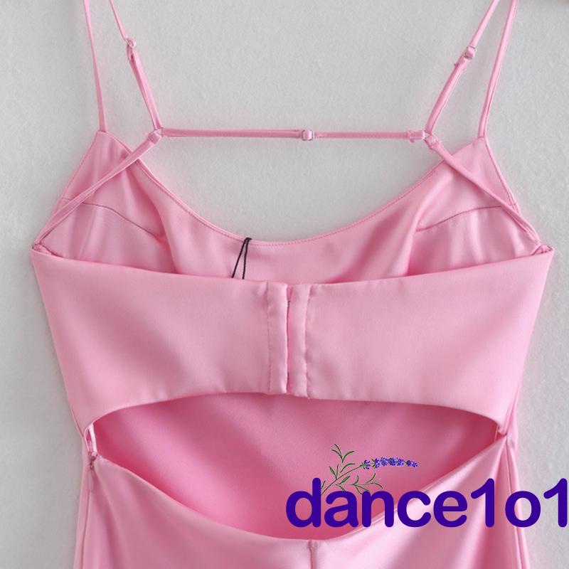 Đầm Khiêu Vũ1O1 Cổ Chữ V Không Tay Màu Trơn Cho Nữ