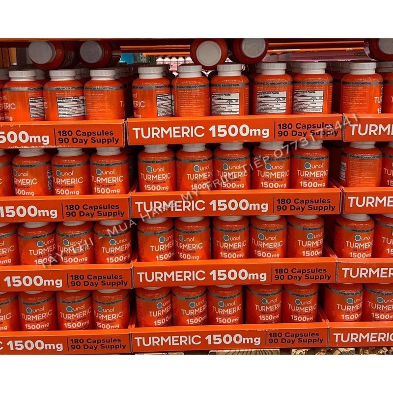 Date 2025 Viên Uống Tinh Chất Nghệ Turmeric 1500mg QUNOL 180viên của Mỹ