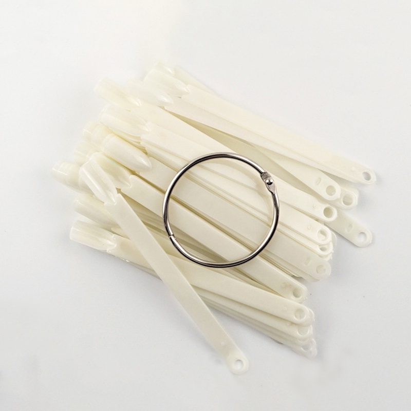 Set 50 Thẻ Móng Tay Giả Hình Quạt Bằng Acrylic Trong Suốt Trưng Bày Màu Sắc