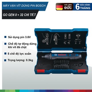Máy vặn vít dùng pin Bosch GO Gen 2 (32 chi tiết) 06019H2181