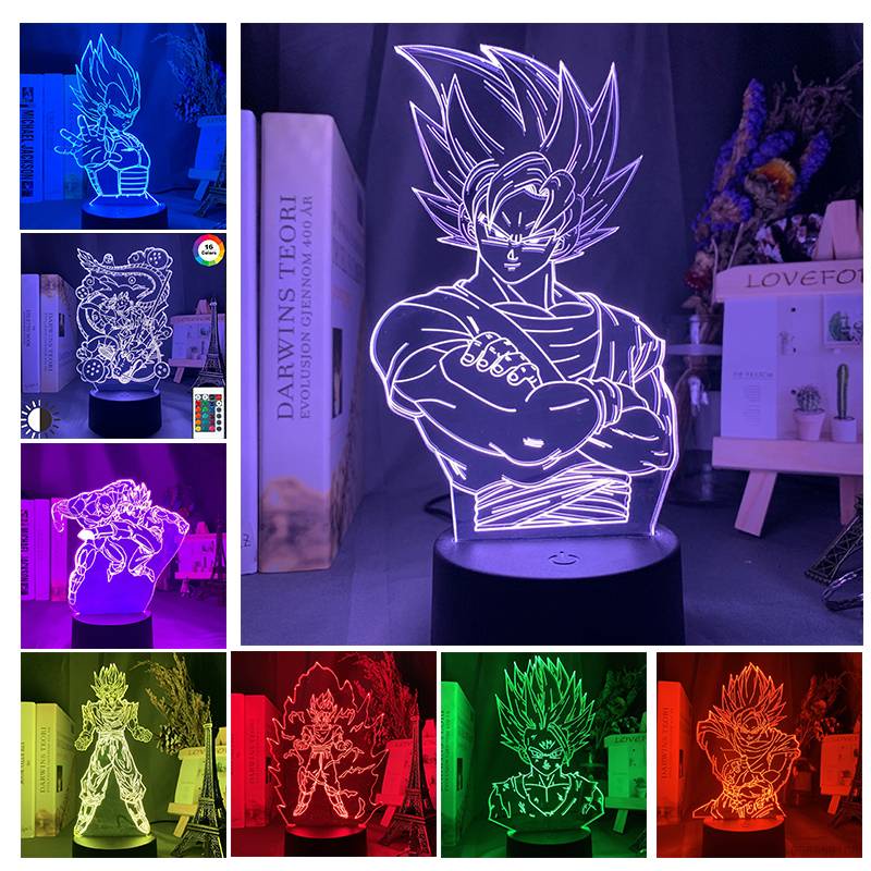 Đèn Ngủ LED 3D Hình Son Goku Vegeta Trong Phim Bảy Viên Ngọc Rồng