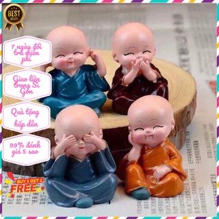 [CUTE PHÔ MAI] Bộ tượng 4 chú tiểu điều không - Loại 1 Chất liệu men tốt Thiết kế nhẹ nhàng trang nhã Để trang trí nhà