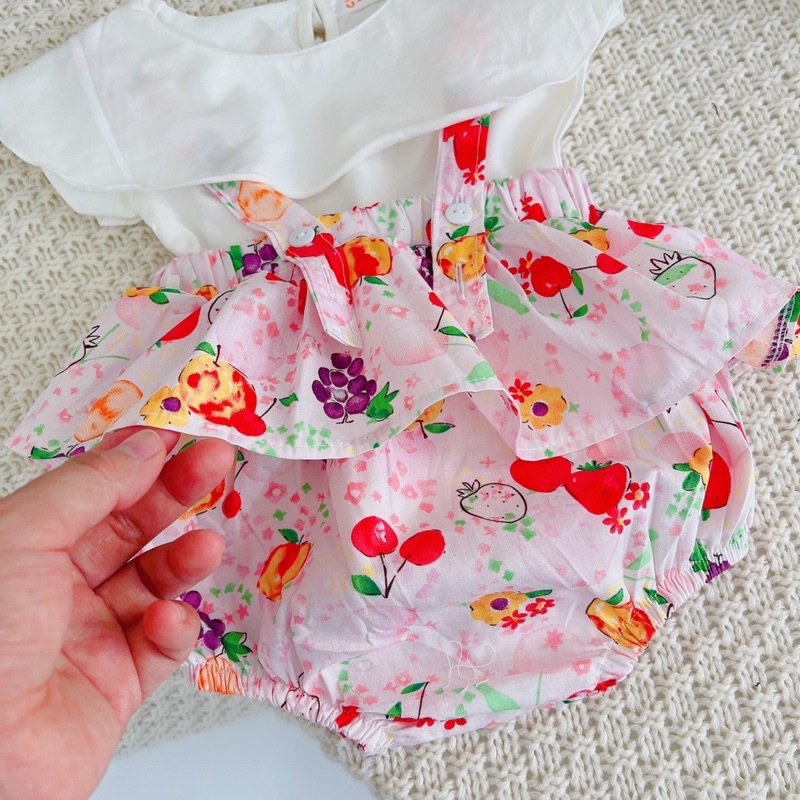 Yếm váy + áo trắng bèo mã 50065