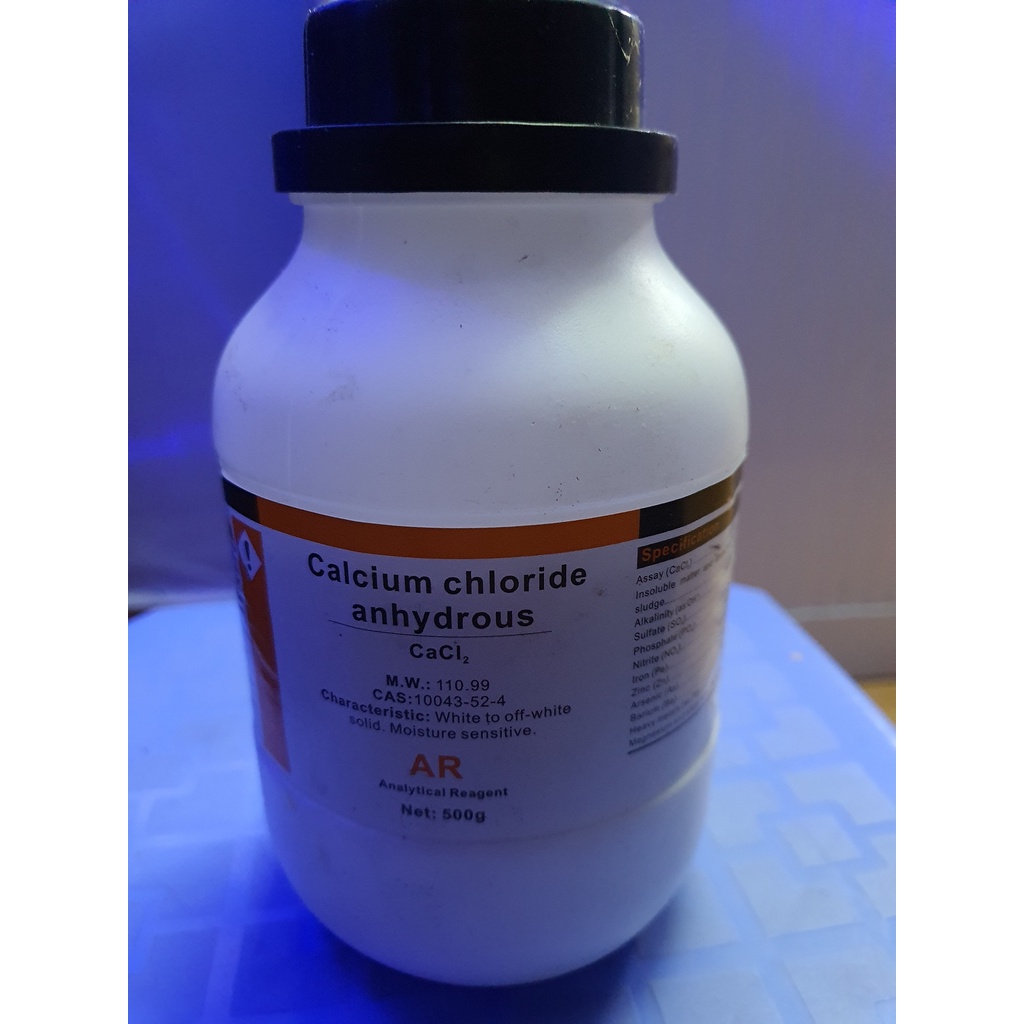 Hóa chất Calcium chloride dihydrate CAS 10035-04-8 CaCl2 .2H2O lọ 500g canxi clorua