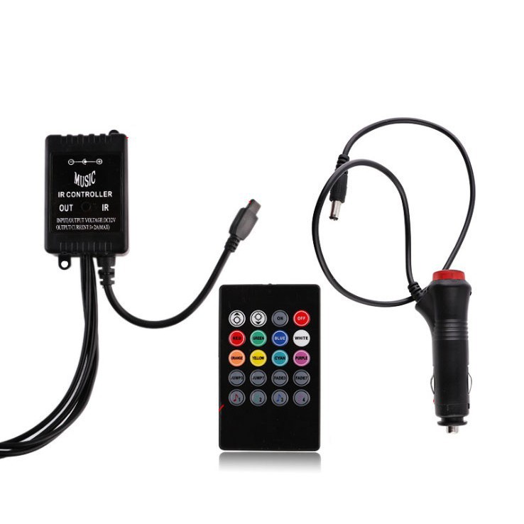 Bộ 12 Led gắn gầm ghế ô tô nháy theo điệu nhạc,có remote điều khiển từ xa