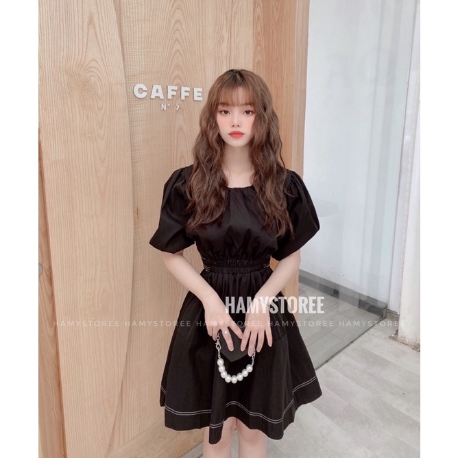 ENNY DRESS - ĐẦM ĐEN XOÈ CUT OUT LƯNG