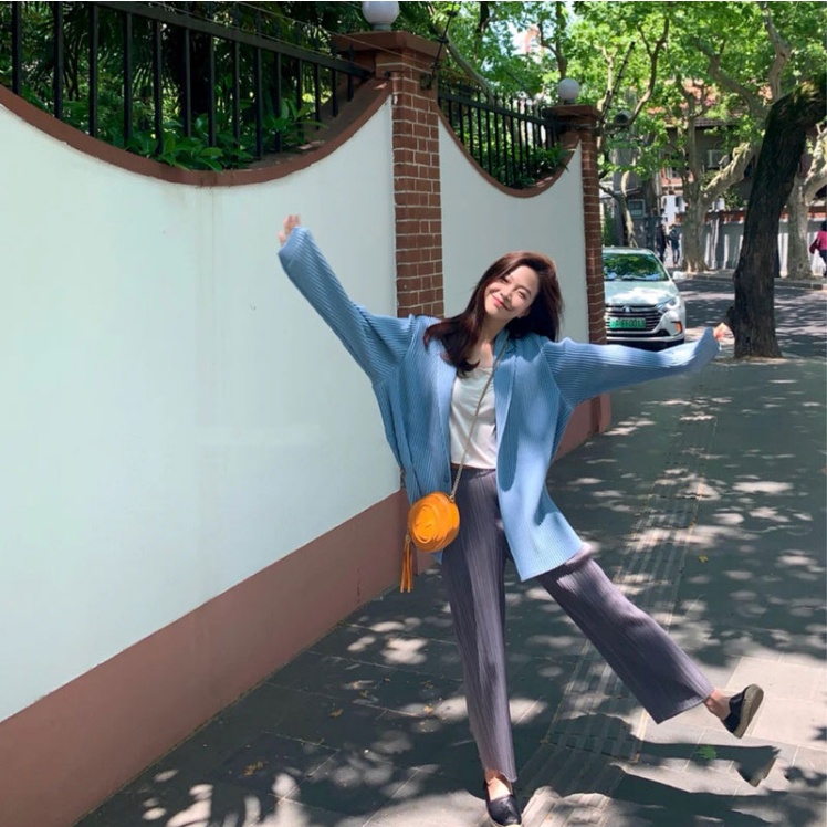 Quần Dài Ống Rộng Xếp Ly Lưng Cao Thời Trang Mùa Hè 2022 Cho Nữ