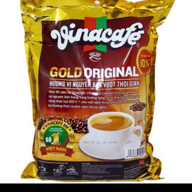 Cà Phê Sữa VinaCafe Gold 3 trong 1 túi 480g (gói 24)