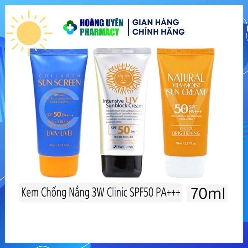 Kem chống nắng 3W Clinic Intensive UV Sunblock Cream SPF 50+ PA+++ - 70ml