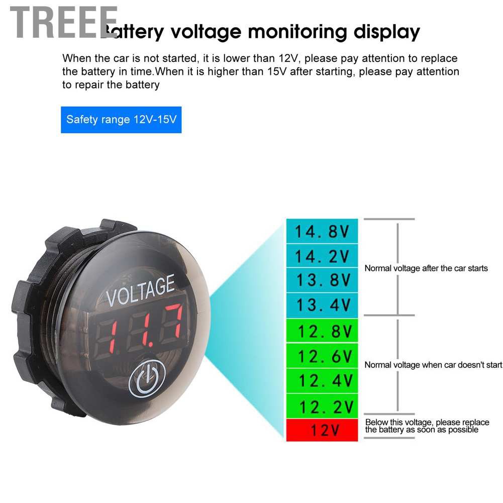 DC Vôn Kế Kỹ Thuật Số Cho Xe Hơi 12 24v