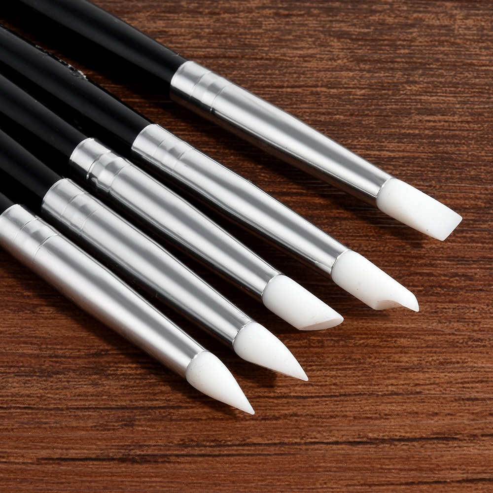 Set 5 cọ Silicone chuyên dụng khắc GEL UV làm móng trang trí