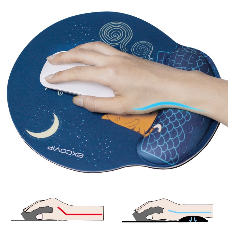 Tấm Lót Chuột Đệm Tay Silicon Hình Mèo Siêu Cute, Bàn Di Chuột Dễ Thuơ ng | Mouse Pad