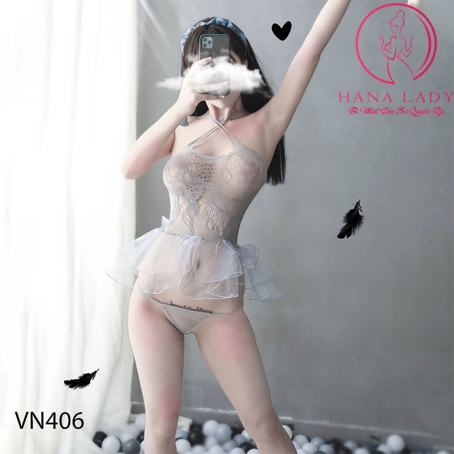 Váy ngủ - Đồ ngủ sexy ren siêu mỏng xuyên thấu gợi cảm quyến rũ VN406