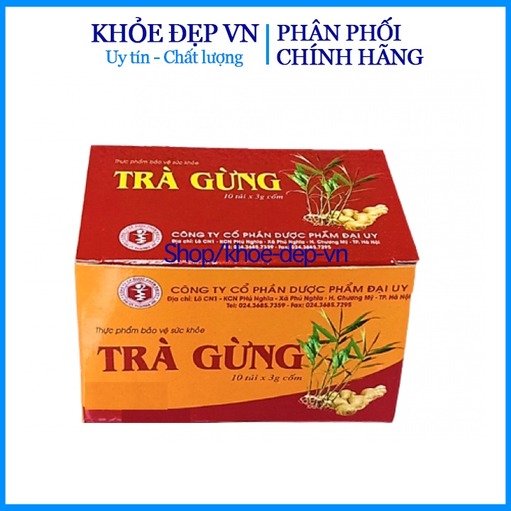 HSD 2023 - Trà gừng quế Đại Uy làm ấm cơ thể, giảm đầy hơi, khó tiêu, giảm cảm lạnh - Hộp 10 gói x 3g | BigBuy360 - bigbuy360.vn