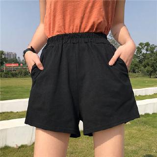 Quần short đen lưng cao ống rộng size lớn thời trang mùa hè cho nữ