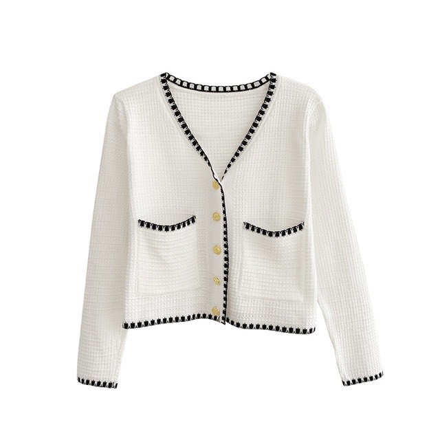 Áo Cardigan Cổ Chữ V Lưng Cao Hàn Quôc Ulzzang Mùa Thu Cho Nữ AK01 | BigBuy360 - bigbuy360.vn