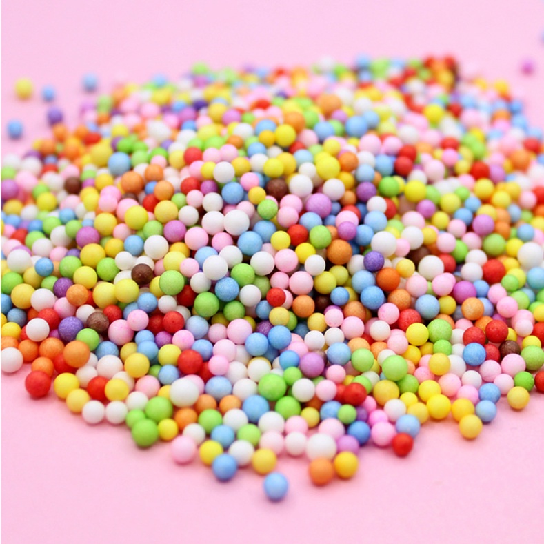 Túi 1000 hạt xốp tròn nhiều màu trang trí slime, tiểu cảnh, terrarium, DIY