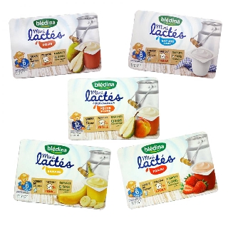 SỮA CHUA BLEDINA VỊ DÂU, TÁO LÊ, TỰ NHIÊN, CHUỐI vỉ 6 hộp * 60gr