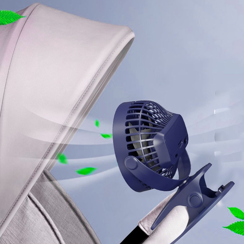 Quạt kẹp bàn mini xoay 360 độ pin sạc