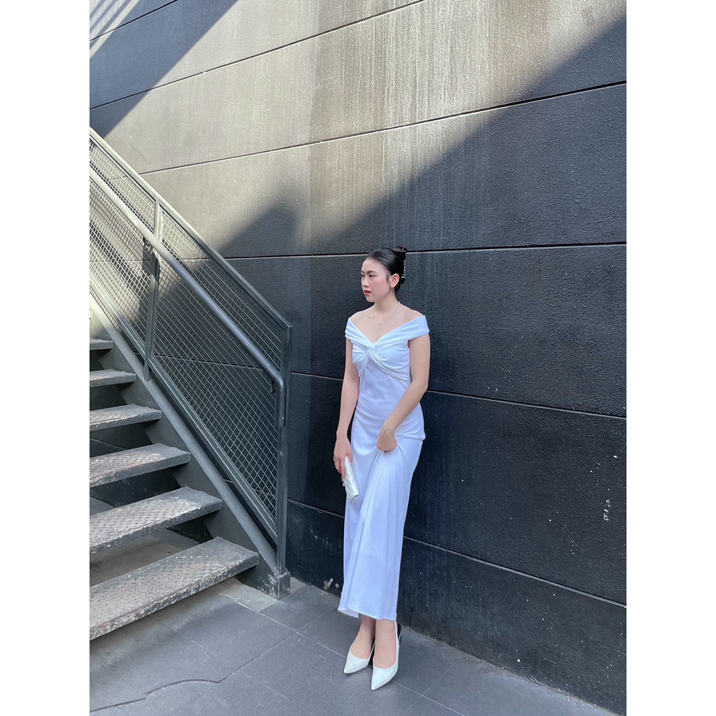 Đầm Dự Tiệc Bẹt Vai Thanh Lịch | BigBuy360 - bigbuy360.vn