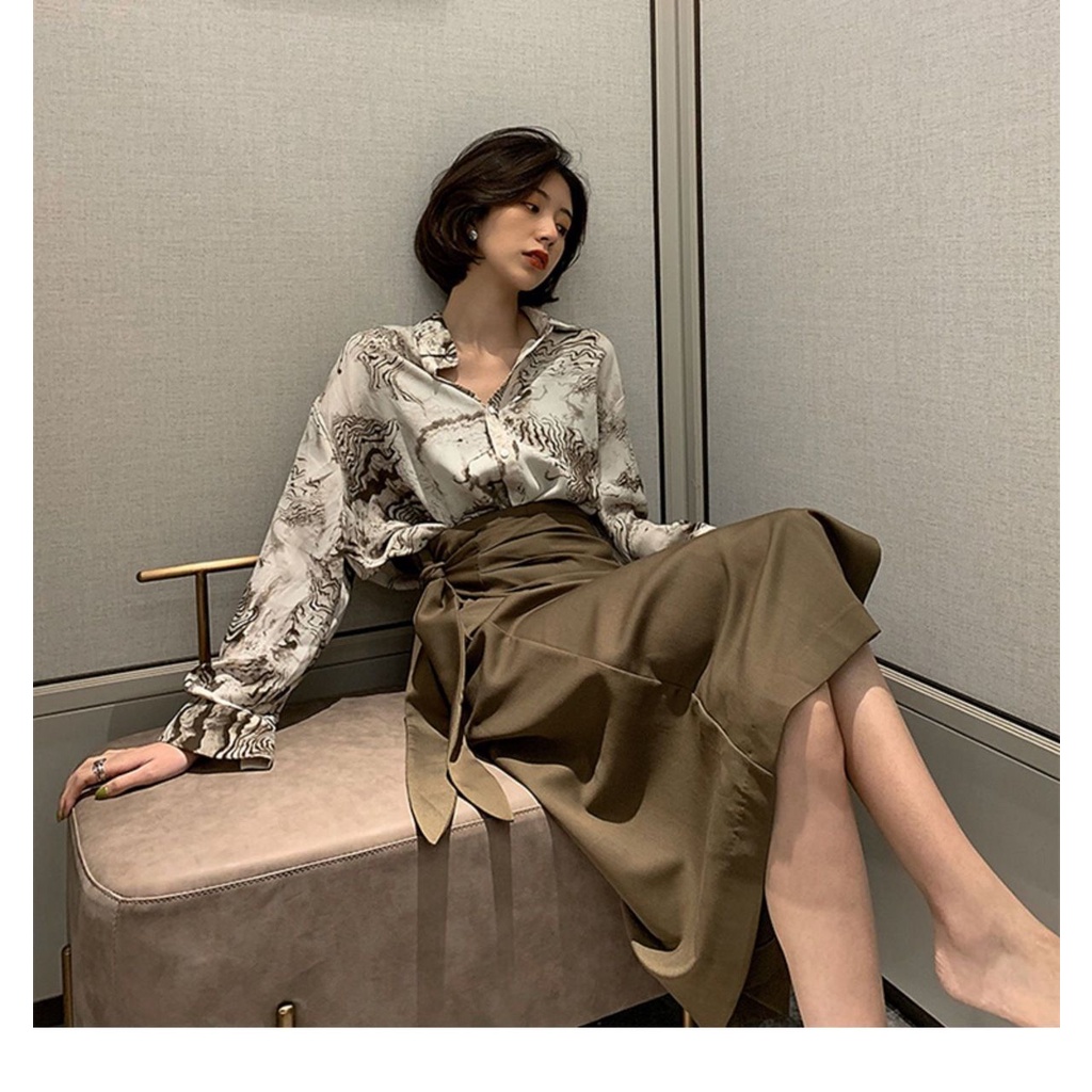 Đầm Sơ Mi Phong Cách Retro Hong Kong Mới 2021