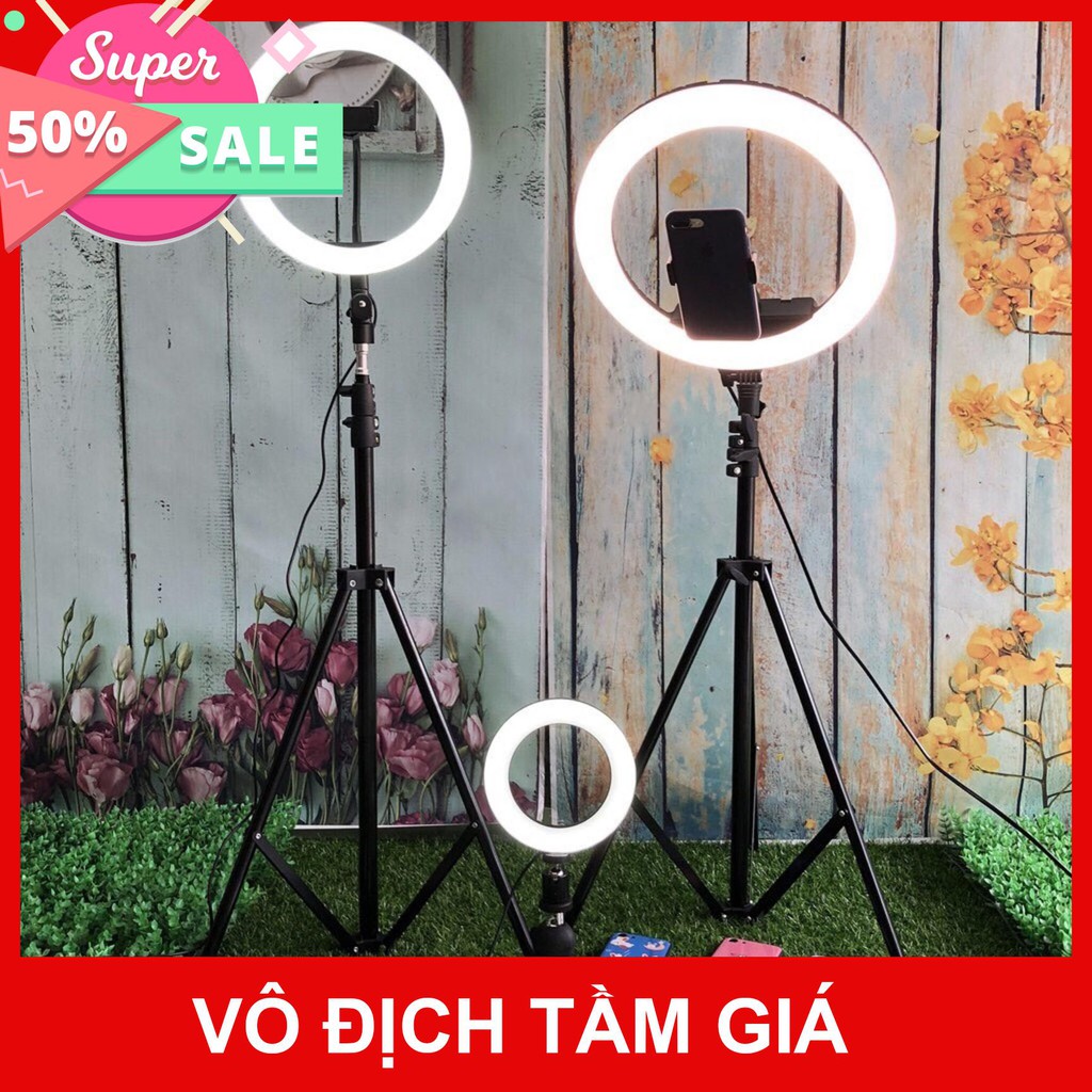 [Siêu Rẻ]  BỘ ĐÈN LIVESTREAM 45CM KÈM CHÂN & 3 KẸP ĐT.