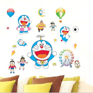 Decal dán tường giá rẻ doremon và những người bạn 75x85cm sẵn keo DM57-0166