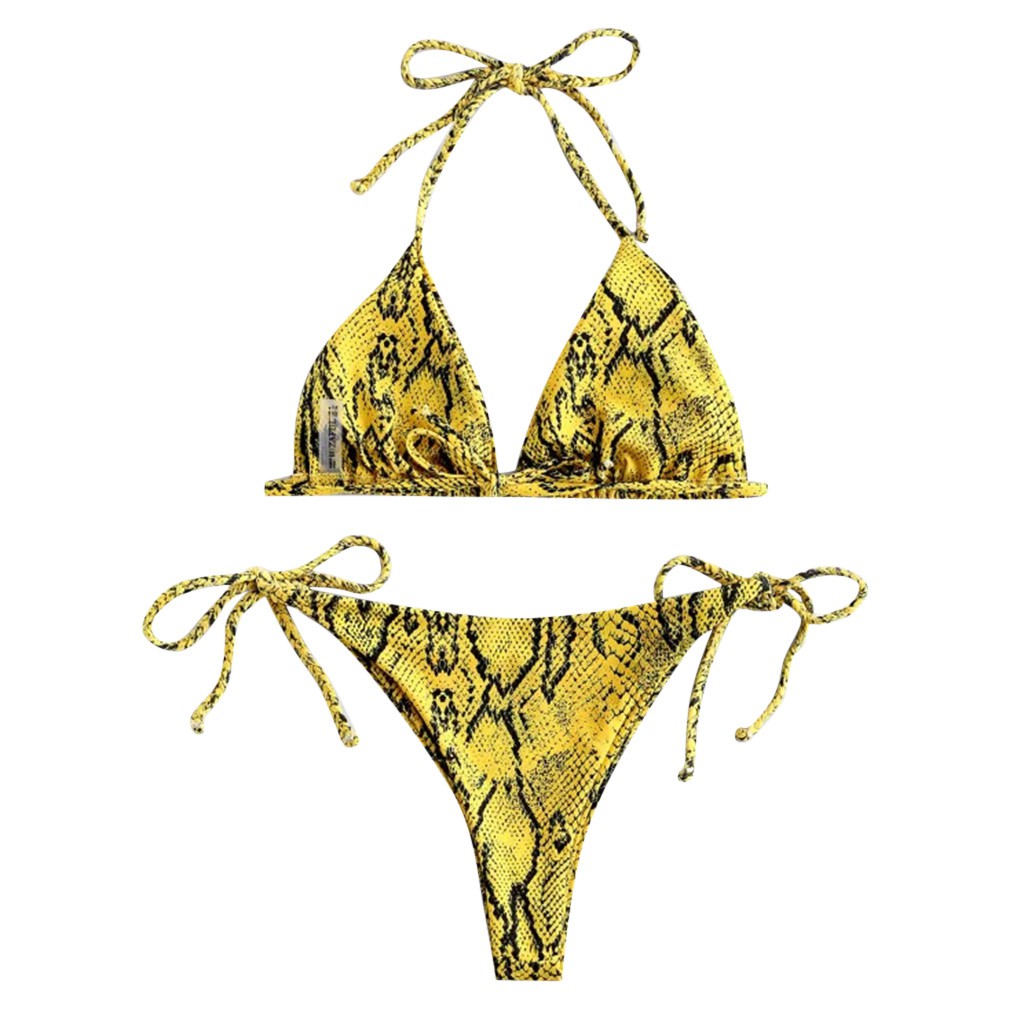 Bikini Cổ Chữ V Hoạ Tiết Da Rắn Phong Cách Cho Nữ | BigBuy360 - bigbuy360.vn