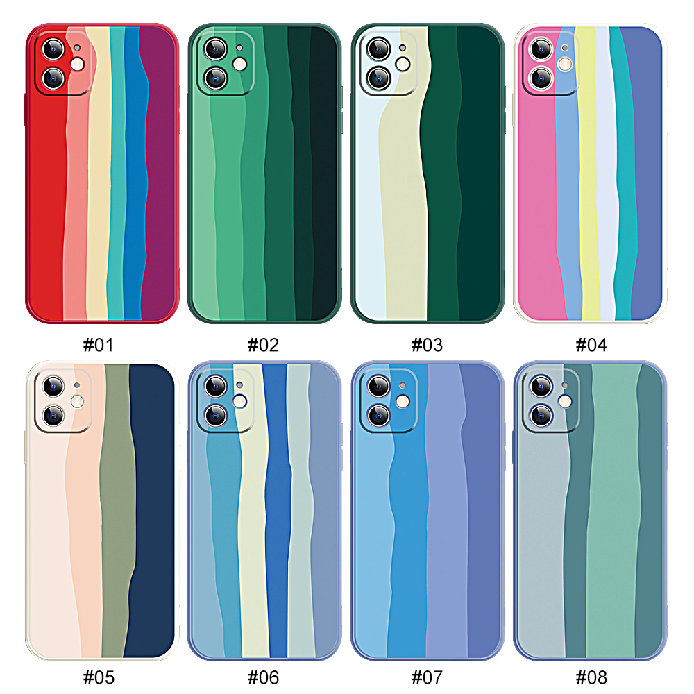 Ốp Lưng Silicone Mềm Màu Cầu Vồng Cho Iphone 11 / 11 Pro / 11 Pro Max / 12 / 12 Mini / 12 Pro / 12 Pro Max | WebRaoVat - webraovat.net.vn