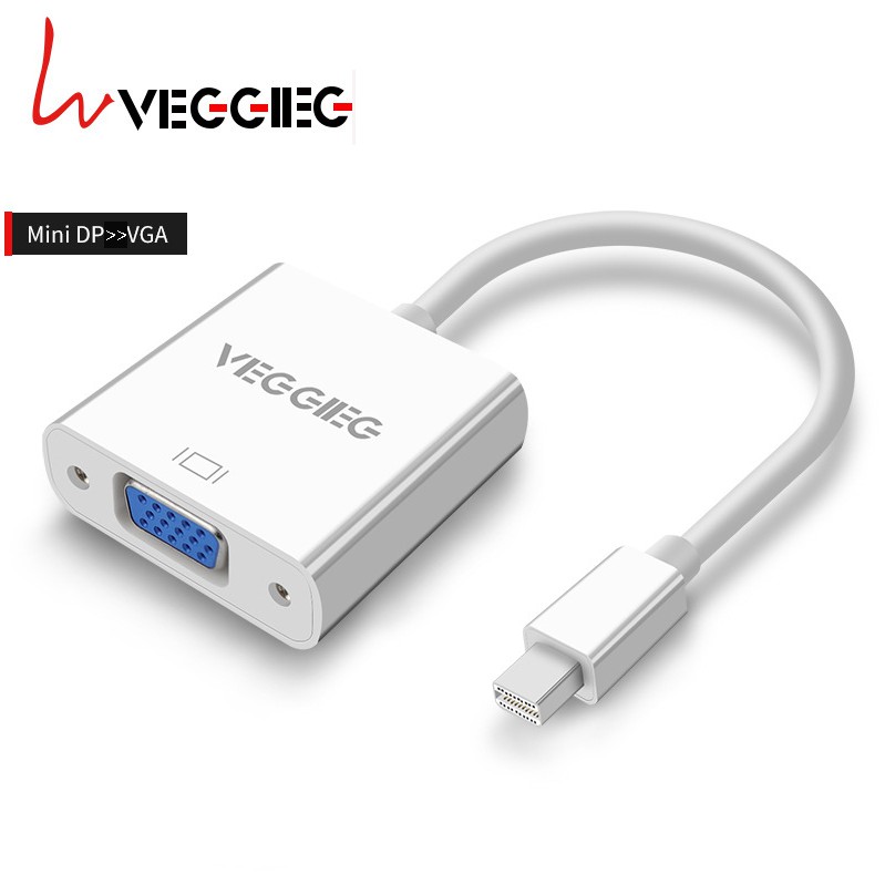 [Mã 2404EL10K giảm 10K đơn 20K] Cáp chuyển Mini Displayport to VGA VEGGIEG loại tốt 1080P - Thunderbolt Macbook to VGA