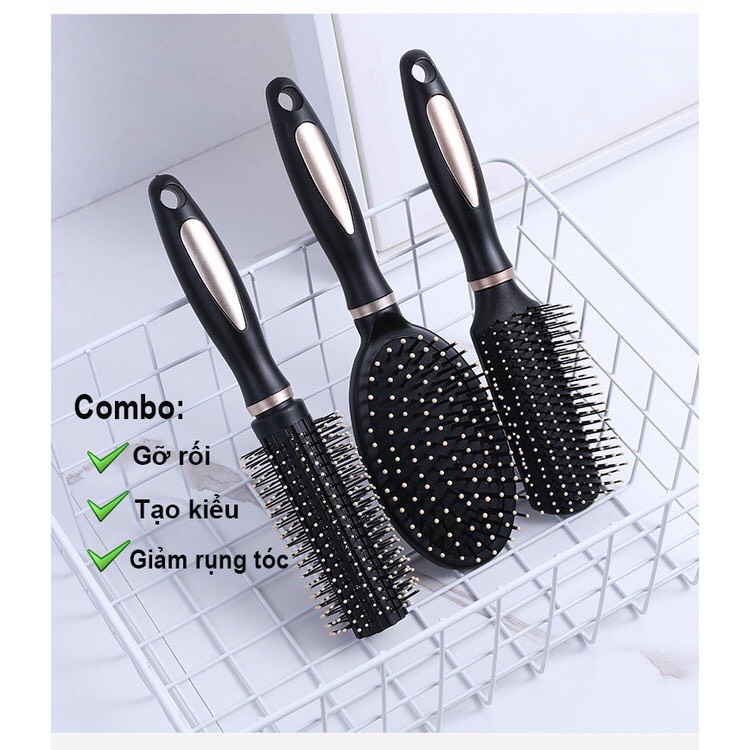 Lược Gỡ Rối - Lược Chải tóc Massage Đầu - Lược Tròn, Lược Bán Nguyệt, Lược Oval