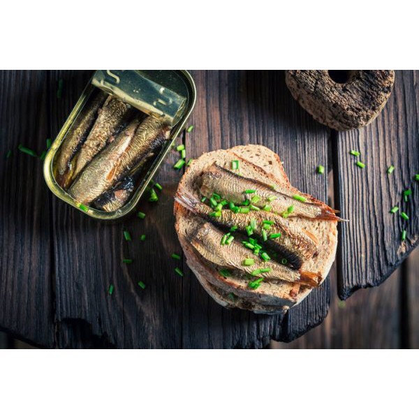 Cá trích cơm biển Baltic hun khói ngâm dầu 190g, cá hộp Glavproduct Nga, hàng nhập khẩu