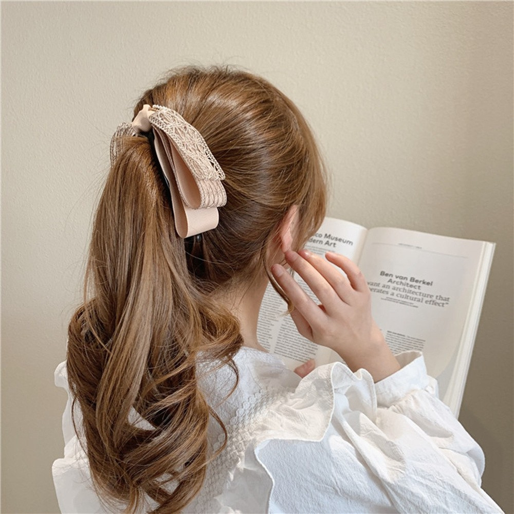 Kẹp tóc đuôi ngựa hình nơ nhiều màu sắc tùy chọn thời trang cho nữ