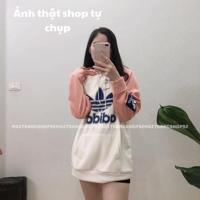 Áo hoodie nữ logo adidas, Áo nỉ nữ form rộng đẹp (Clip/ảnh thật) – (TTA41)