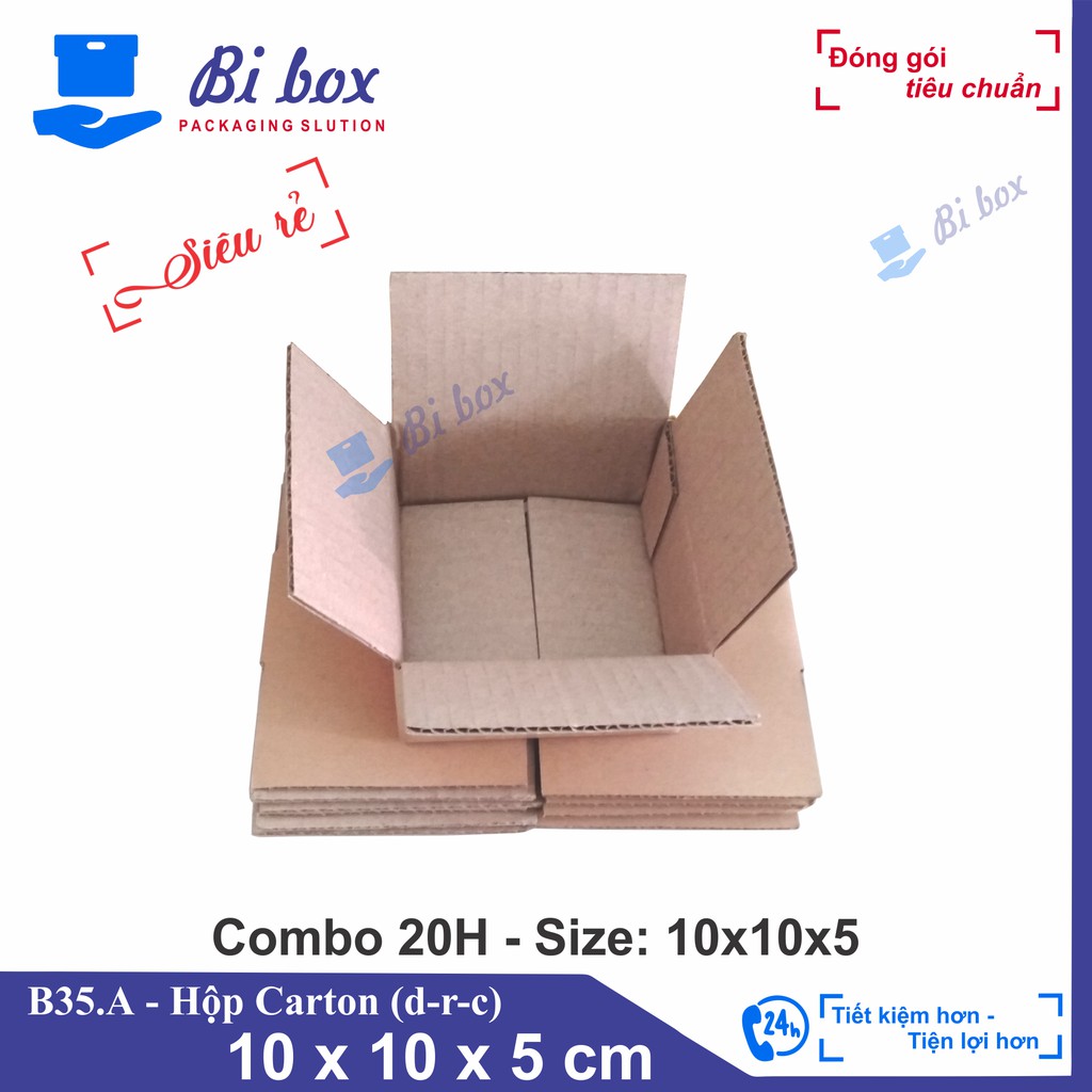 Combo 20 Hộp giấy 10x10x5 cm- Thùng hộp đóng hàng