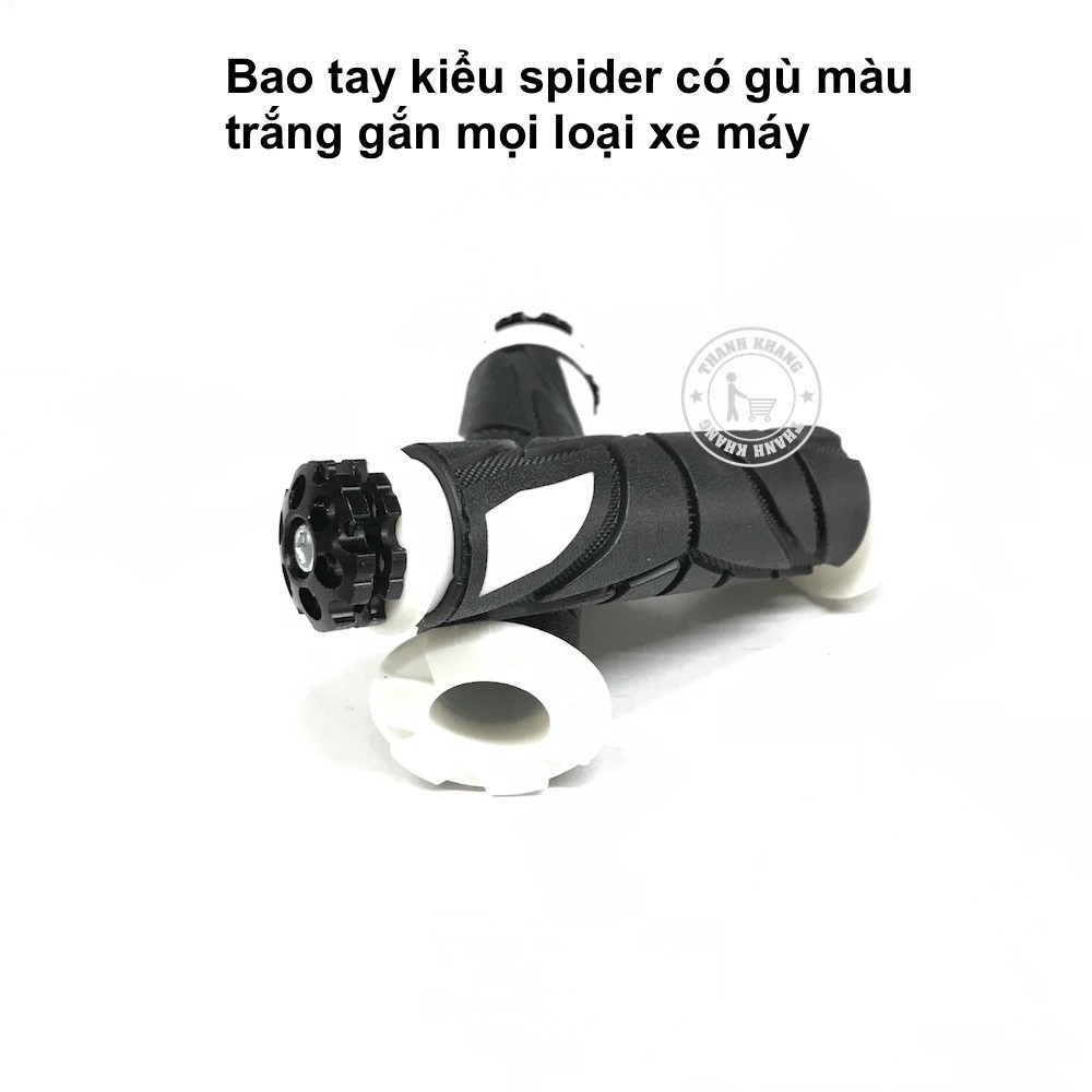 Bao tay xe máy kiểu spider có gù gắn mọi loại xe thanh khang màu trắng 006001381