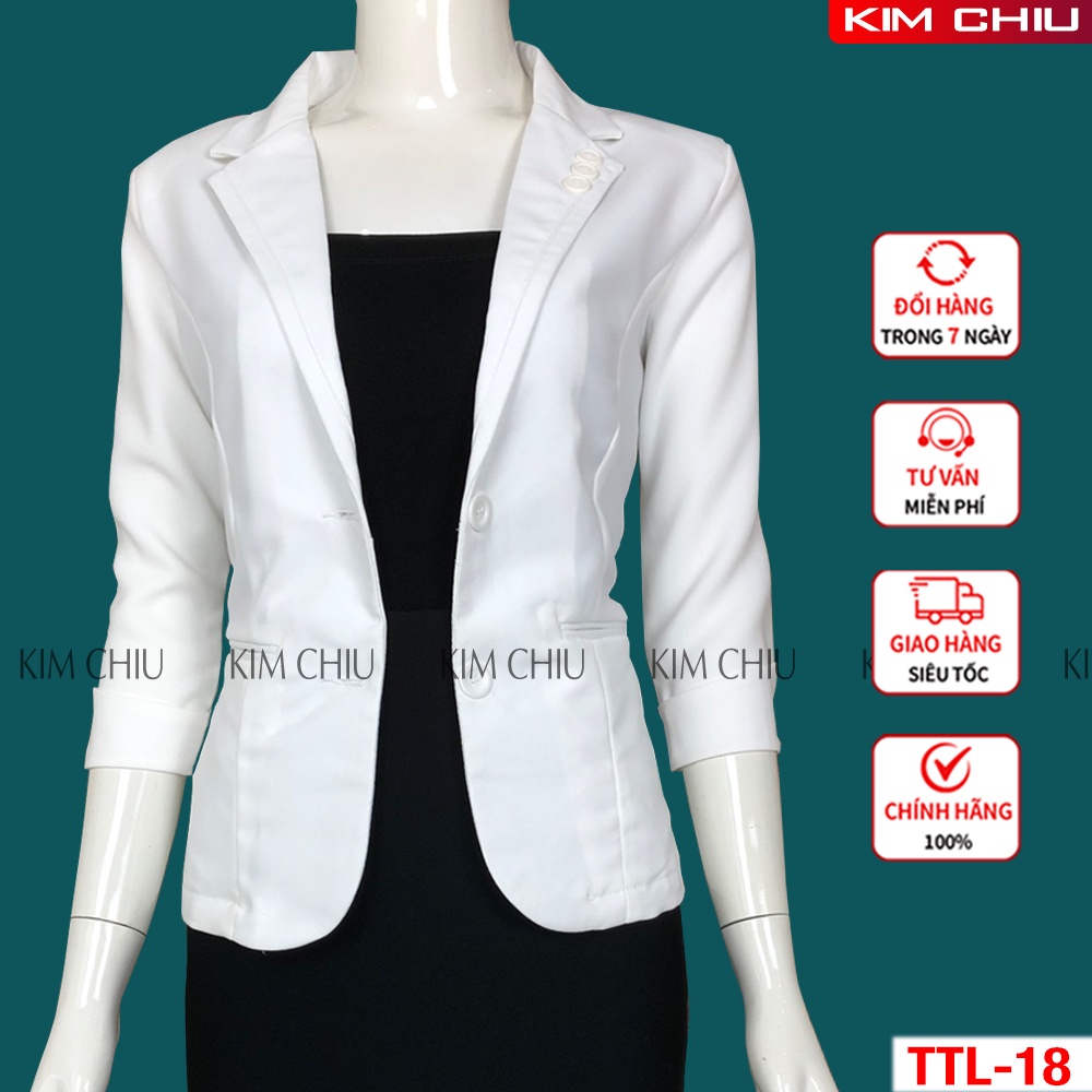 Áo Vest Nữ Công Sở Cao Cấp Kim Chiu Phối Viền, Vải Tuyết Mưa Tay Lỡ Form Đẹp Từng Đường Kim Mũi Chỉ VTL-18