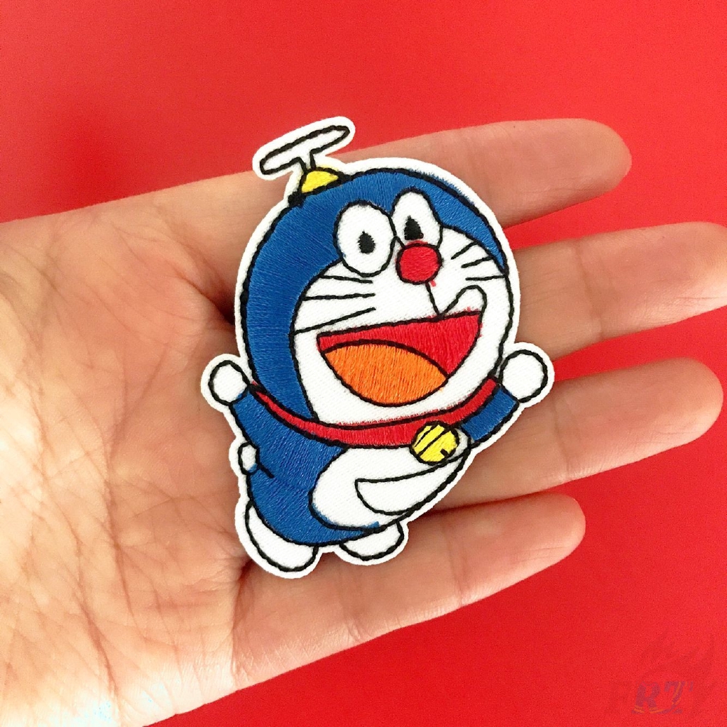 Miếng dán trang trí quần áo hình Doraemon dễ thương